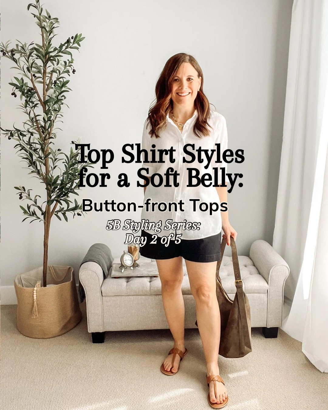 This is Day 2 of my 5B Shirt Styling Series for Soft Bellies. Today, we're focusing on Button-Front Tops and 5 ways to wear them. Yesterday, I covered banded tops.⁠
⁠
A row of buttons creates a vertical line down the middle of the body, drawing the eye up and down rather than across the stomach.⁠
⁠
Cardigans are easier to wear than button-front shirts if you're concerned about the ironing involved, but a button-front shirt can provide a more polished look.⁠
⁠
Tomorrow I'll share the third B in my 5B Styling System.⁠
⁠
Are button-front tops a yes or a no for you? Tell me why below.⁠
⁠
📏For reference, I’m midsized, 5’6”, slightly short-waisted, 36-B bust, and wear a small or medium top with size 10 jeans. ⁠
⁠

#LTKMidsize #LTKOver40 #LTKSaleAlert
