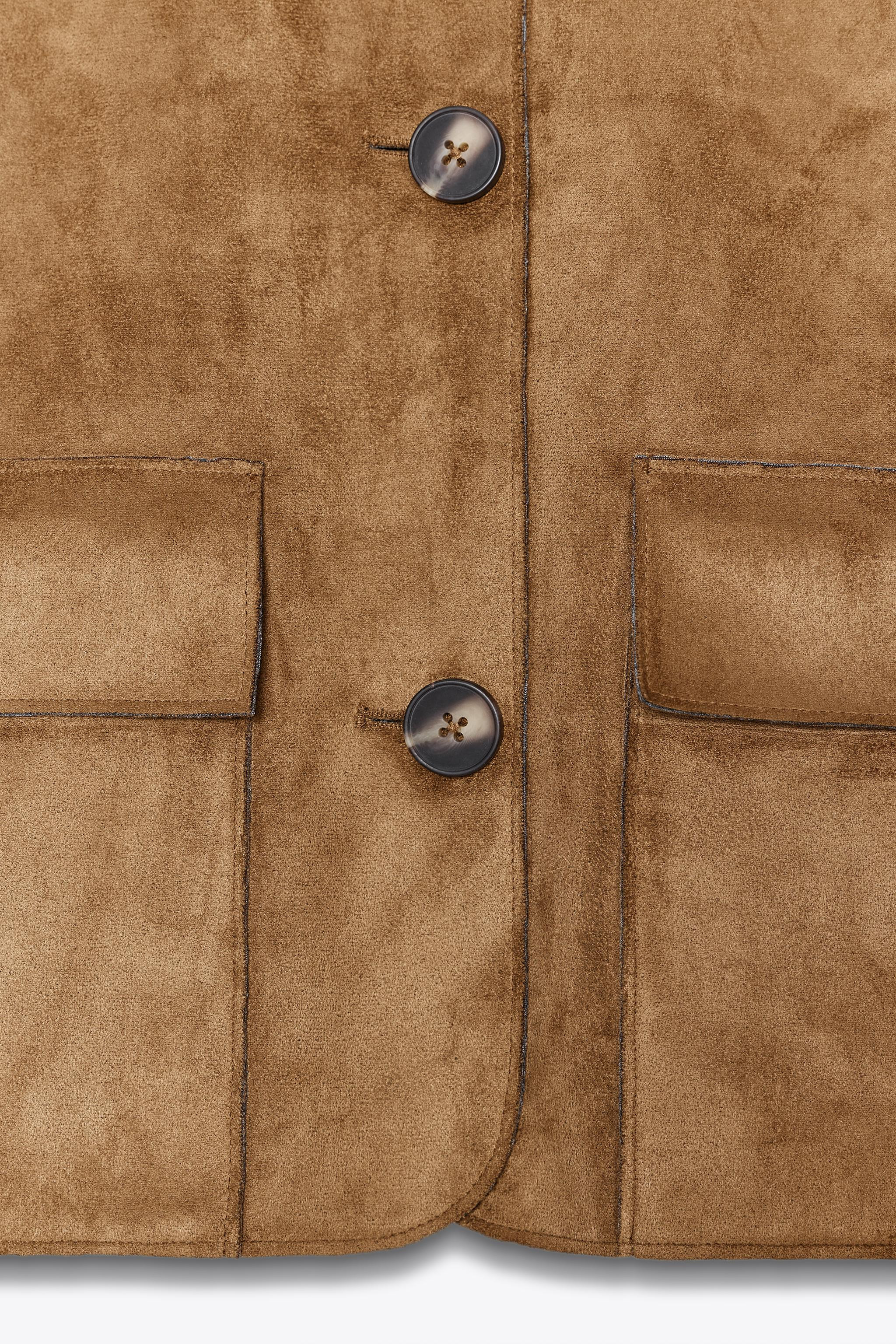 FAUX SUEDE CROPPED JACKET | Zara US