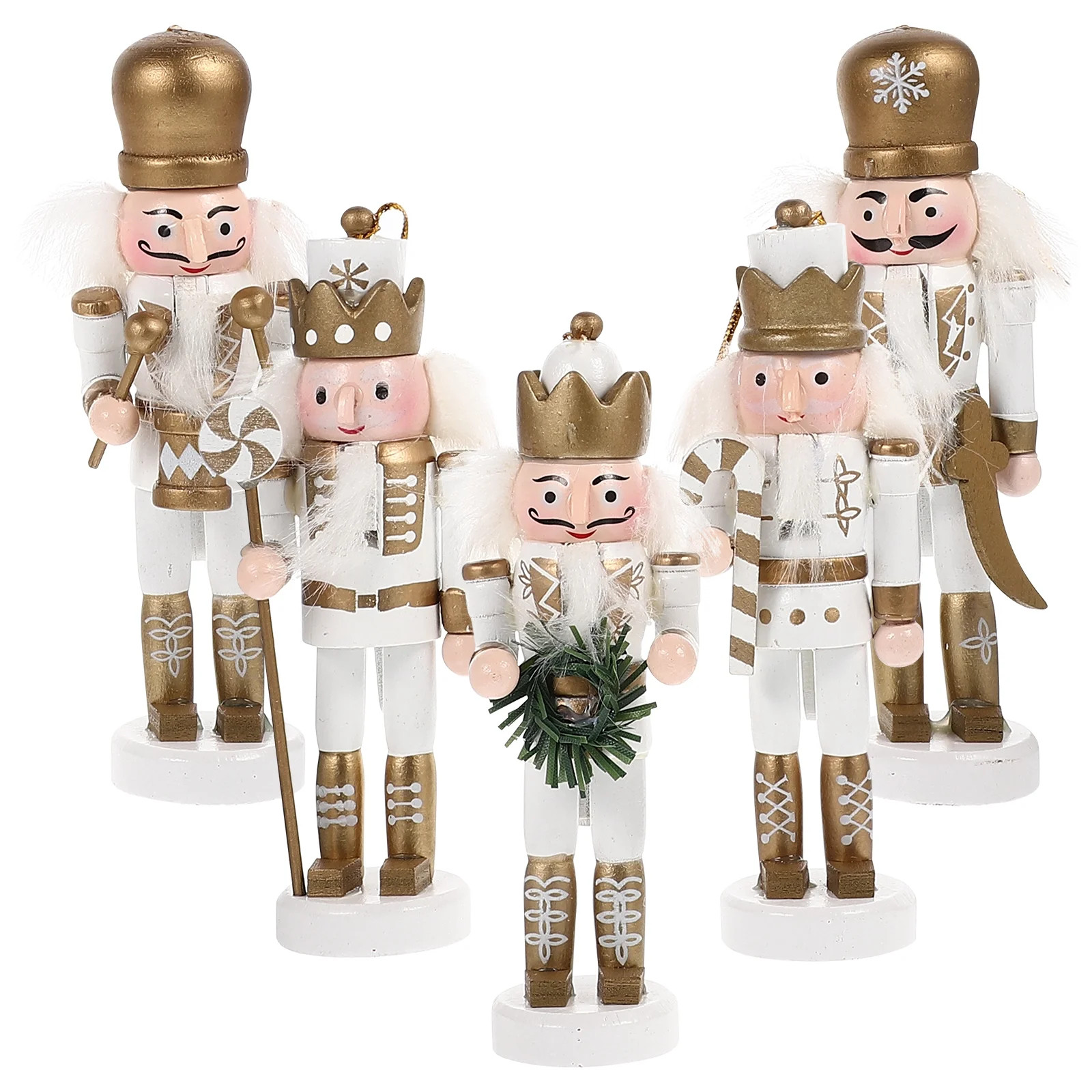 5pcs Christmas Hanging Nutcracker Wooden Nutcracker Ornament Xmas Tabletop Nutcracker | Walmart (US)
