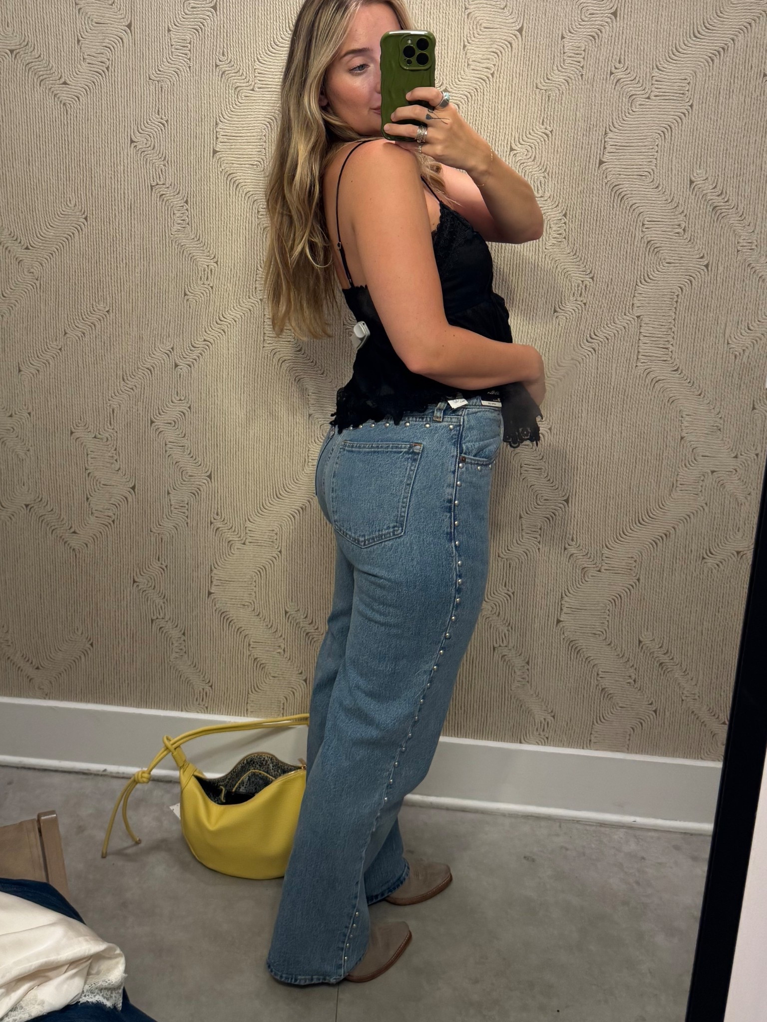 Abercrombie denim sale: these studded jeans came home with me!! 
26 curve love size for reference 