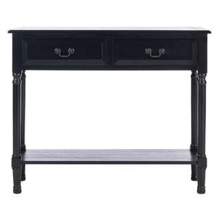 Primrose 2-Drawer Black Wood Console Table | The Home Depot