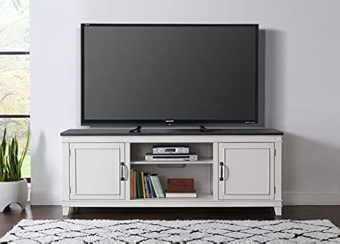 Martin Svensson Home Del Mar 70" TV Stand, White and Grey | Amazon (US)