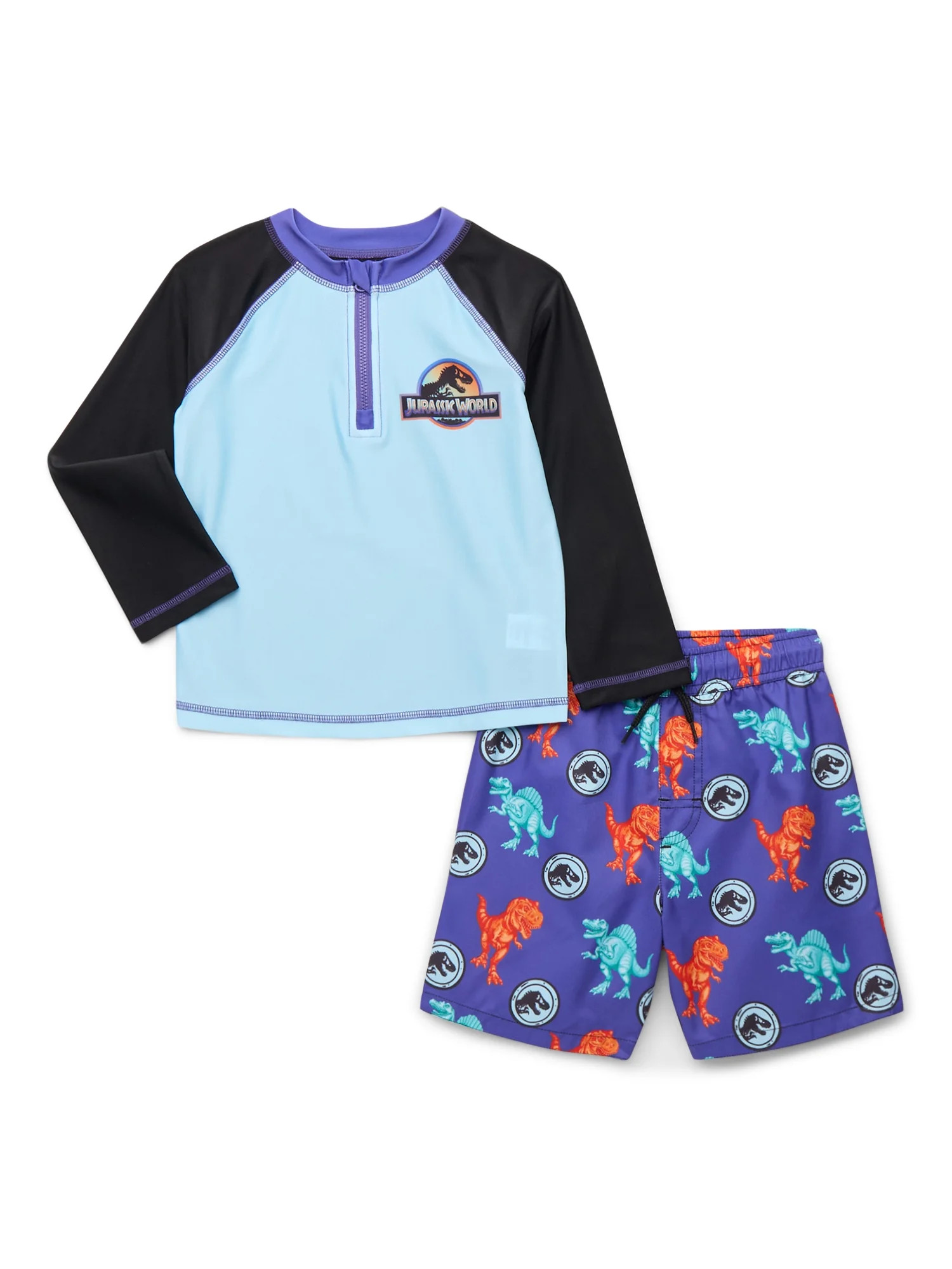 Character Toddler Boy Zip Rash Guard and Swim Shorts Set, 2-Piece, Sizes 12M-5T | Walmart (US)