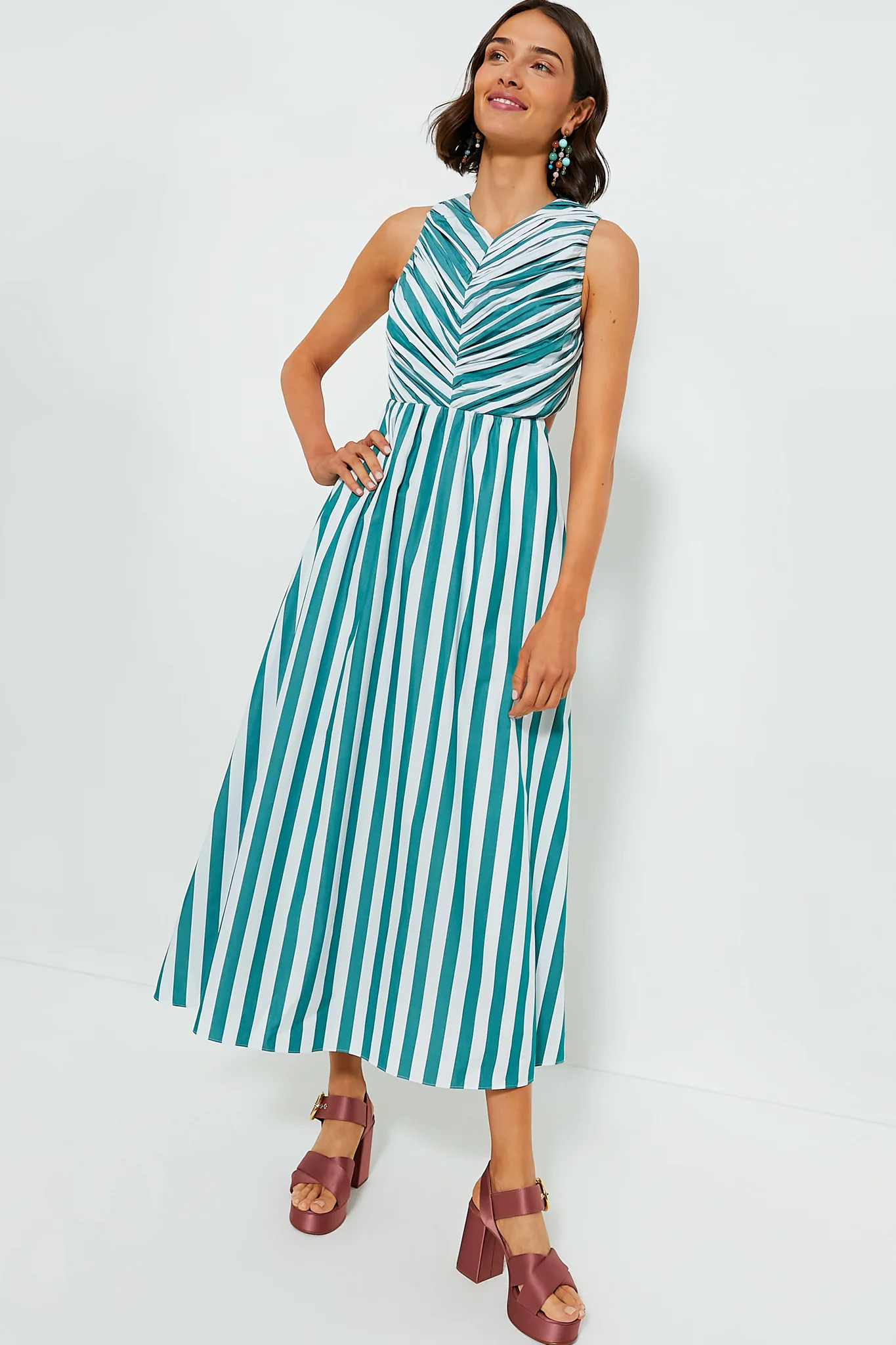Emerald Stripe Kathleen Dress | Tuckernuck (US)