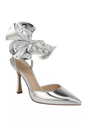 Sam Edelman Women's Halie 2 Bow Heels, Silver, 8.5M | Belk