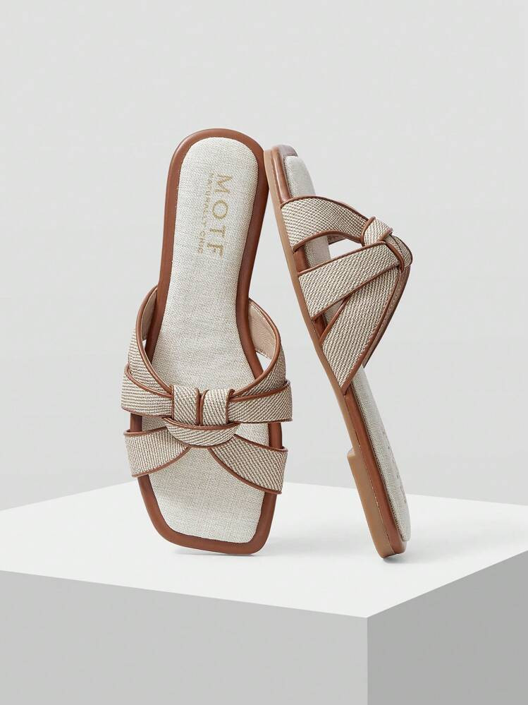 MOTF PREMIUM SQUARE-TOE SIMPLE AND COMFORTABLE WOMEN FLAT SANDALS FOR SUMMER VACATION, BACK TO SCHOOL COLLEGE STUDENT SHOES, FOR NEW YEAR HOLIDAY, SPRING SHOES SPRING BREAK EASTER | SHEIN