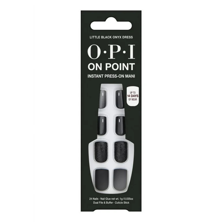 OPI On Point Instant Press On Nails, Little Black Onyx Dress, False Nails, 24 Pieces - Walmart.co... | Walmart (US)