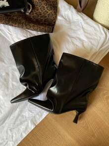 Fall/Winter French Blogger Style Pointed Toe Thigh High Boots, Ins Nordic Kitten Heel Equestrian ... | SHEIN
