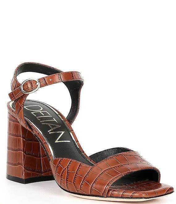 Alexis Crocodile Print Embossed Leather Ankle Strap Dress Sandals | Dillard's