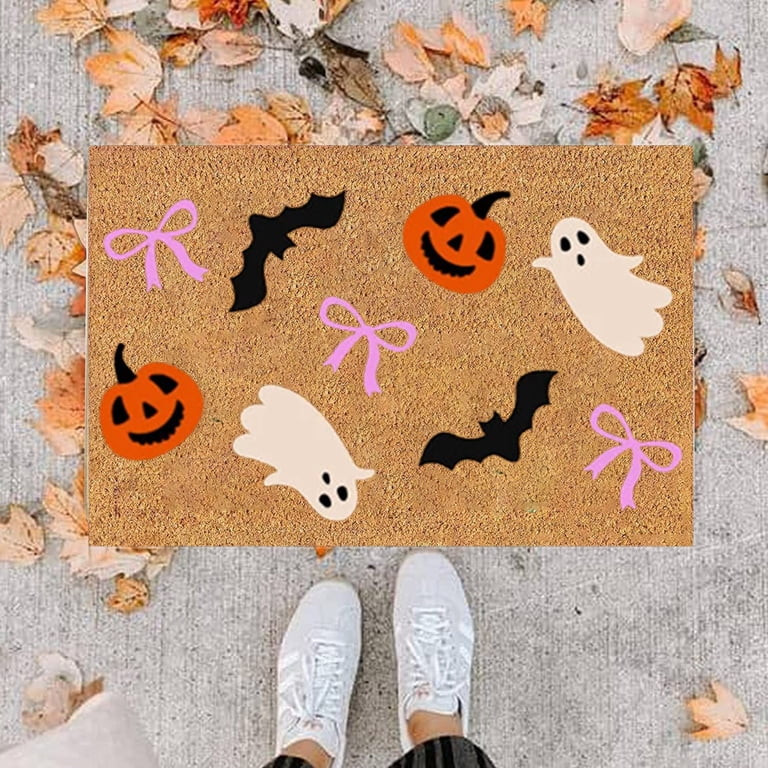 Thanksgiving Fall Coir Floor Mat Non Slip Soft Welcome Doormats Natural Coir Mats Front Door Rugs... | Walmart (US)