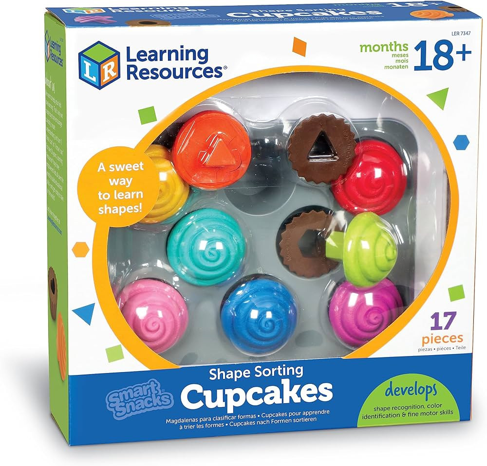 Learning Resources Smart Snacks Shape Sorting Cupcakes,17 Pieces, Ages 18 Months+, Fine Motor, Co... | Amazon (US)