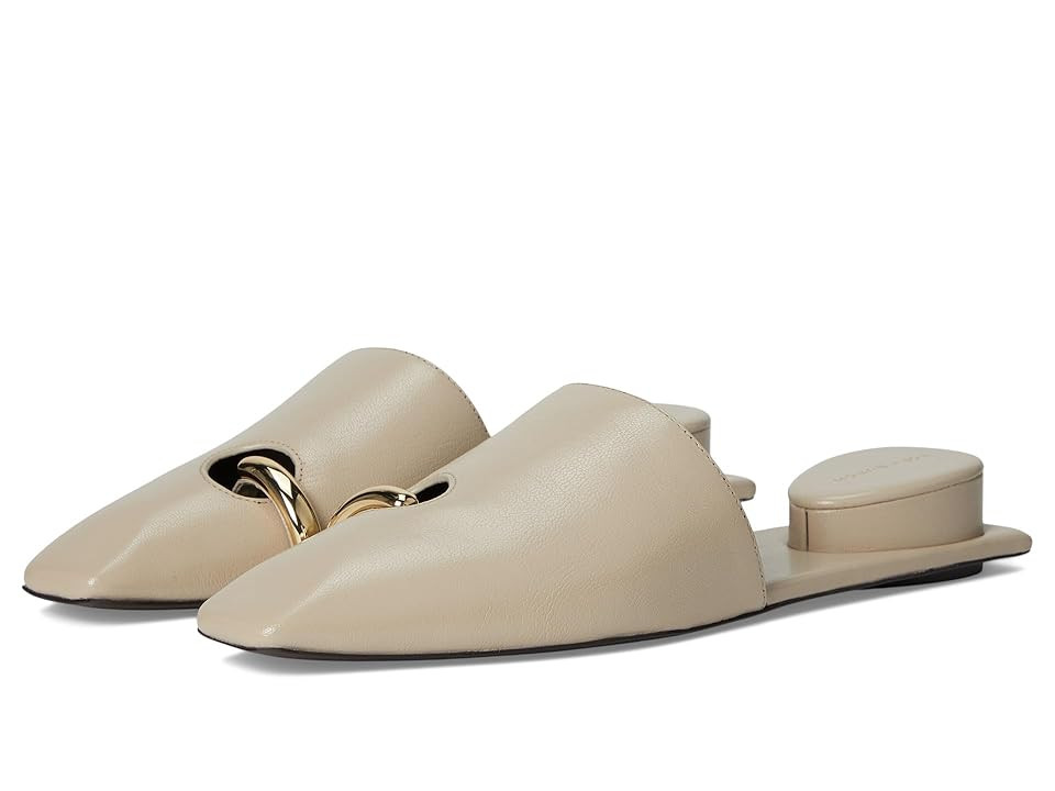 Tory Burch Pierced Mule Women's Flat Shoes Stone Gray/Silver : 8.5 M, Leather | Zappos