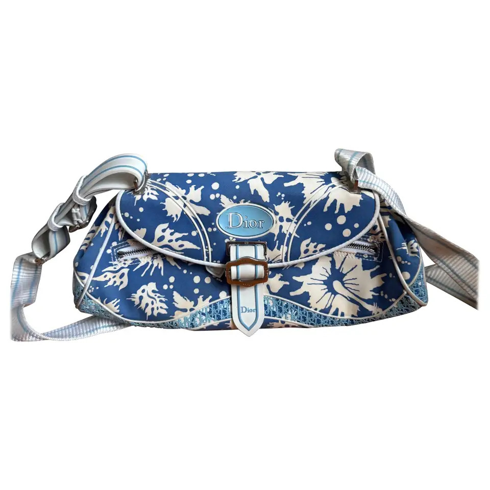 Dior Vintage Surf Chick Shoulder Bag Blue and White Chinese Porcelain Print | 1stDibs