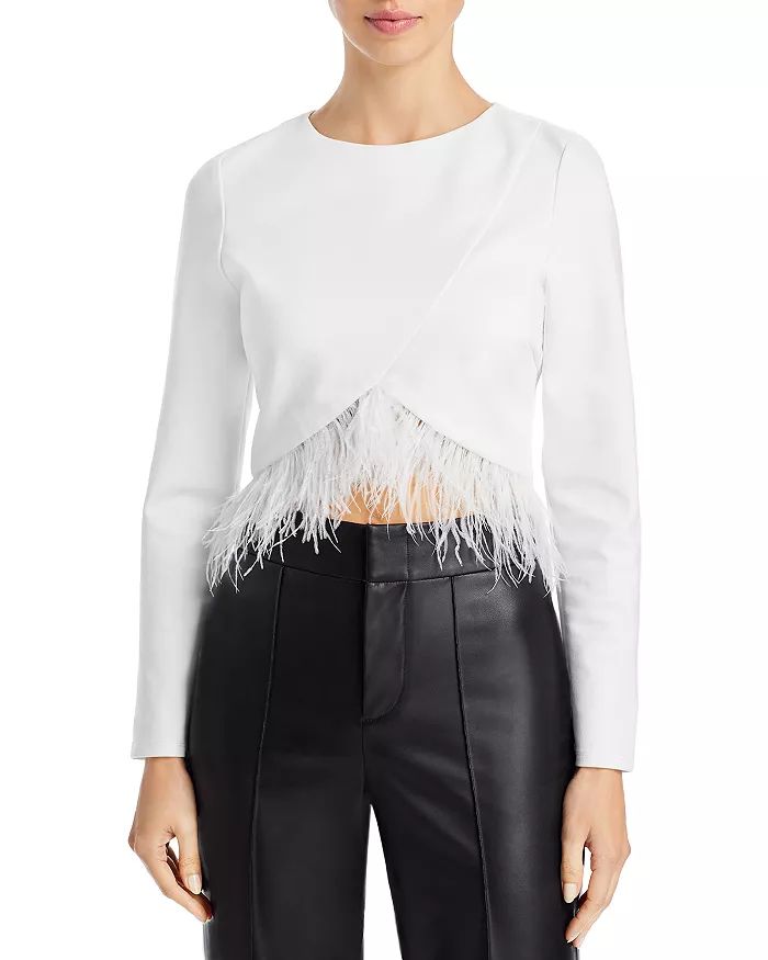 Line & Dot Elira Feather Trim Crop Top Back to Results -  Women - Bloomingdale's | Bloomingdale's (US)