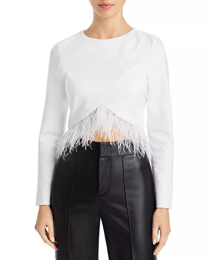 Elira Feather Trim Crop Top | Bloomingdale's (US)