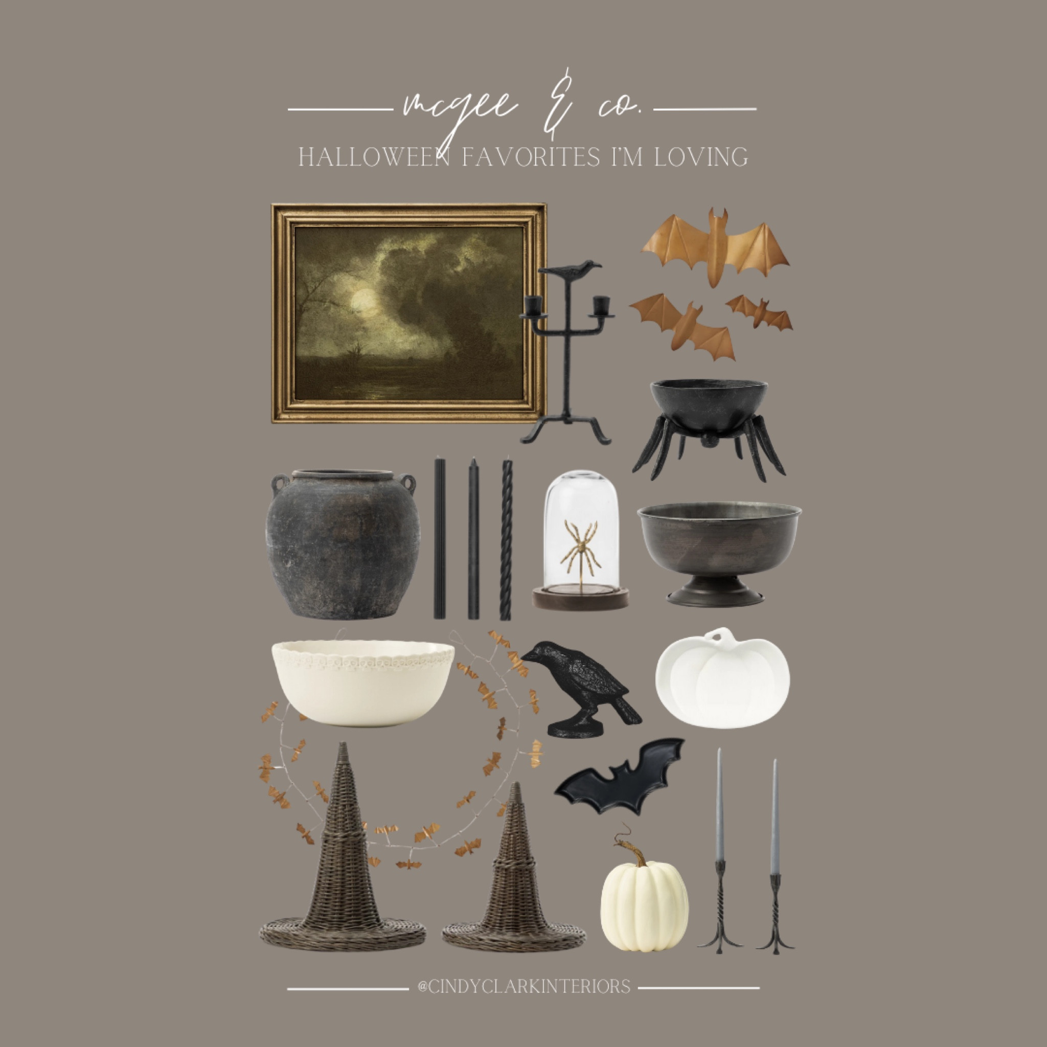 McGee & Co. Halloween finds are always so good! These witches hats sold out last year and were a huge hit! I love how their pieces are on trend with the season, but in a classy way! Reminder, you can always use elements you already have like black vases, candle holders, etc. and just tie in decorative objects for the holiday! 

#LTKHome #LTKStyleTip