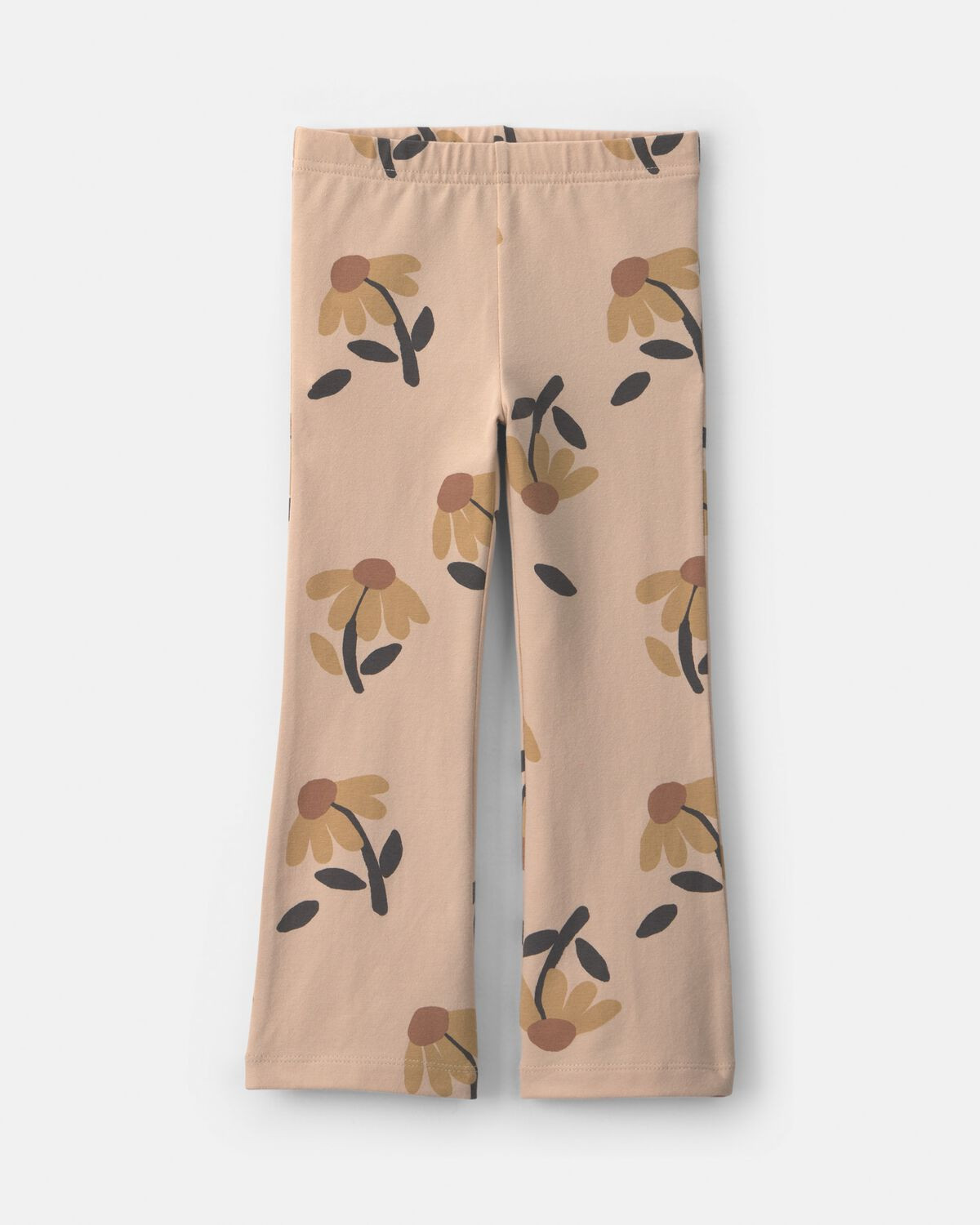 Toddler Girl Floral Cotton Pull-On Stretch Flare Leggings - Tan | Carter's Inc