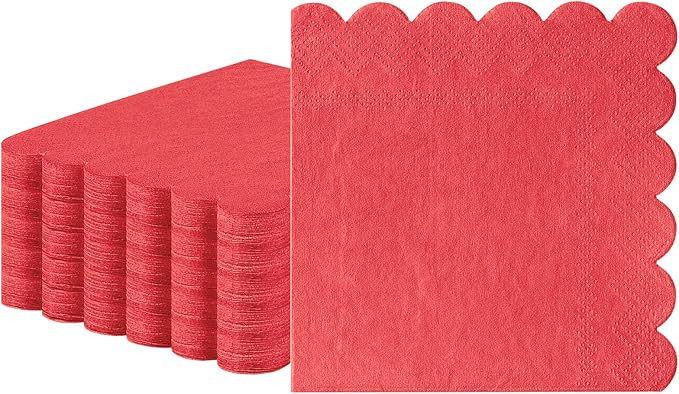 60 Pcs Red Napkins Disposable, Red Valentines Napkins Red Cocktail Napkin Dessert Beverage Napkin... | Amazon (US)