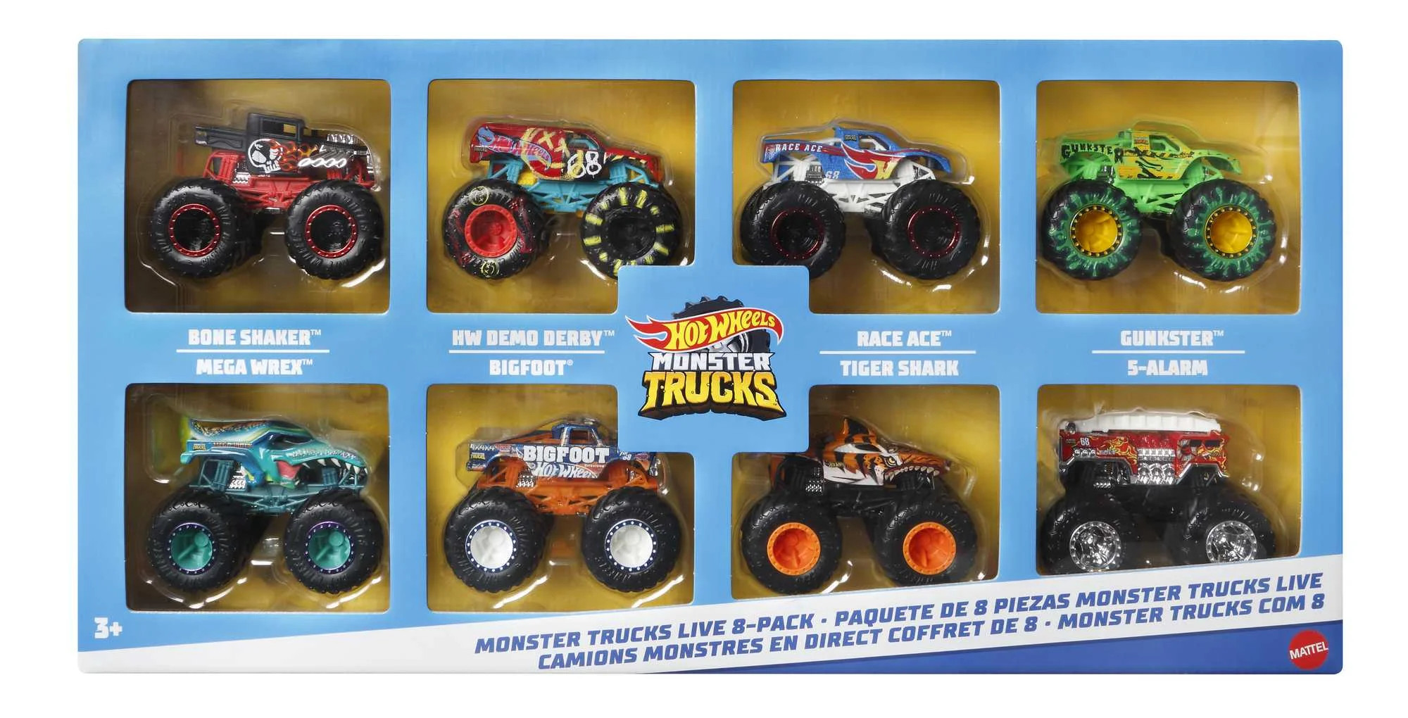 Hot Wheels Monster Trucks Live 8-Pack, Toy Trucks, Gift for Kids 3 Years & Up | Walmart (US)