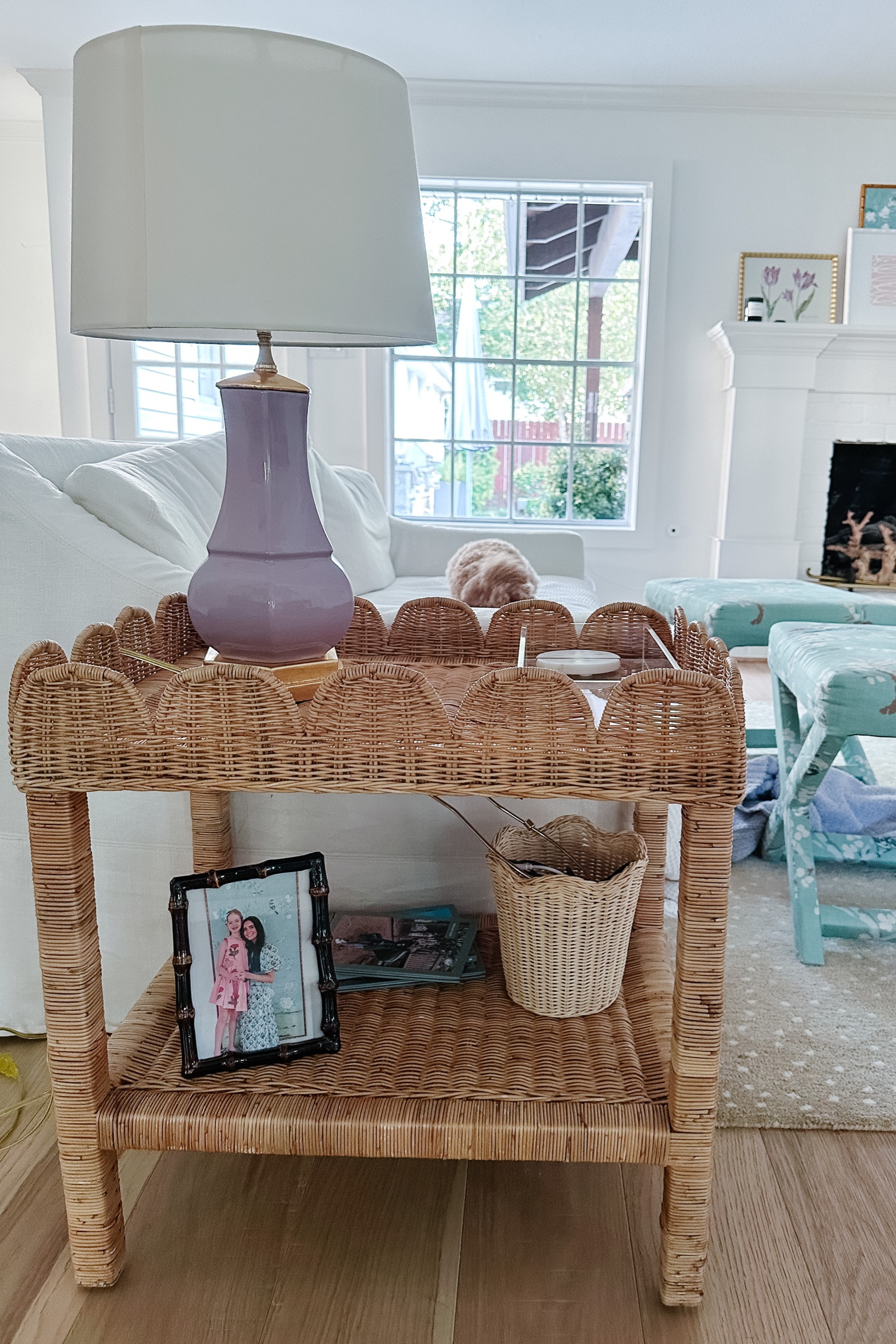 Scalloped wicker side table on sale! 

#LTKhome