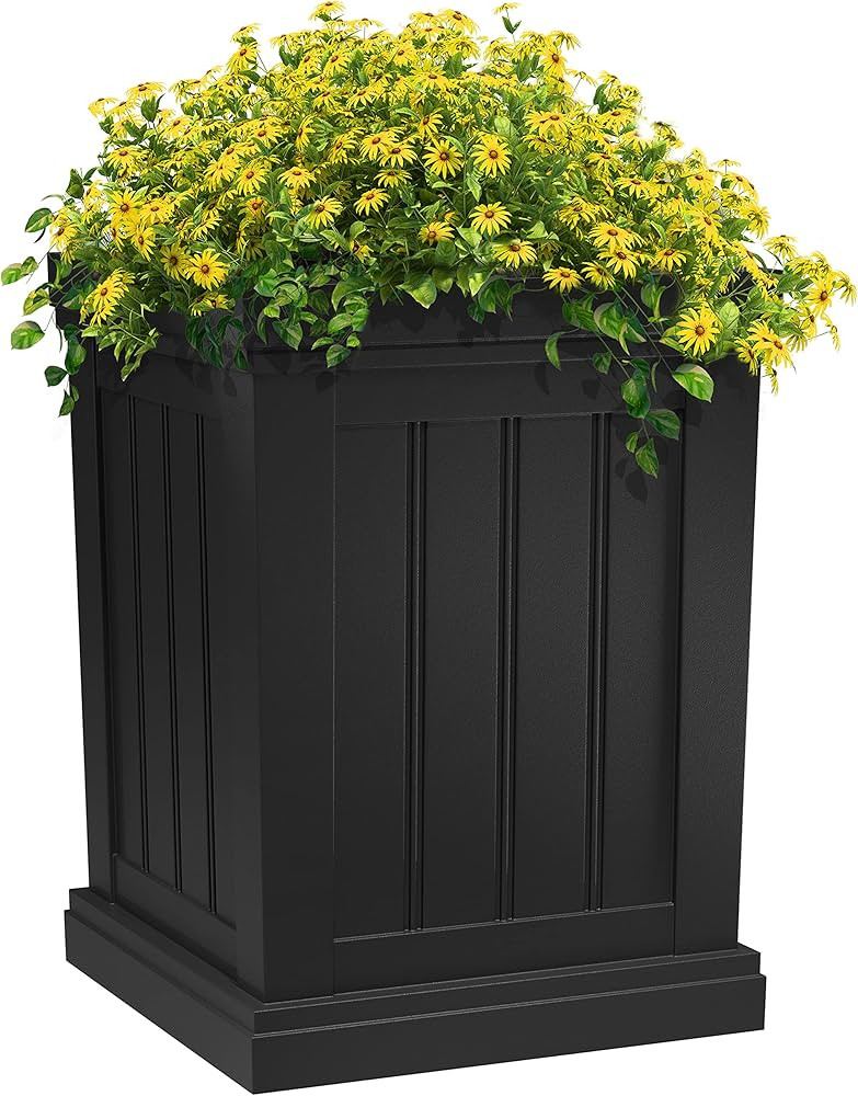 Verel 20 Inch Square Planter - Tall Planter with 32 Drainage Holes – Indoor and Outdoor Flower ... | Amazon (US)