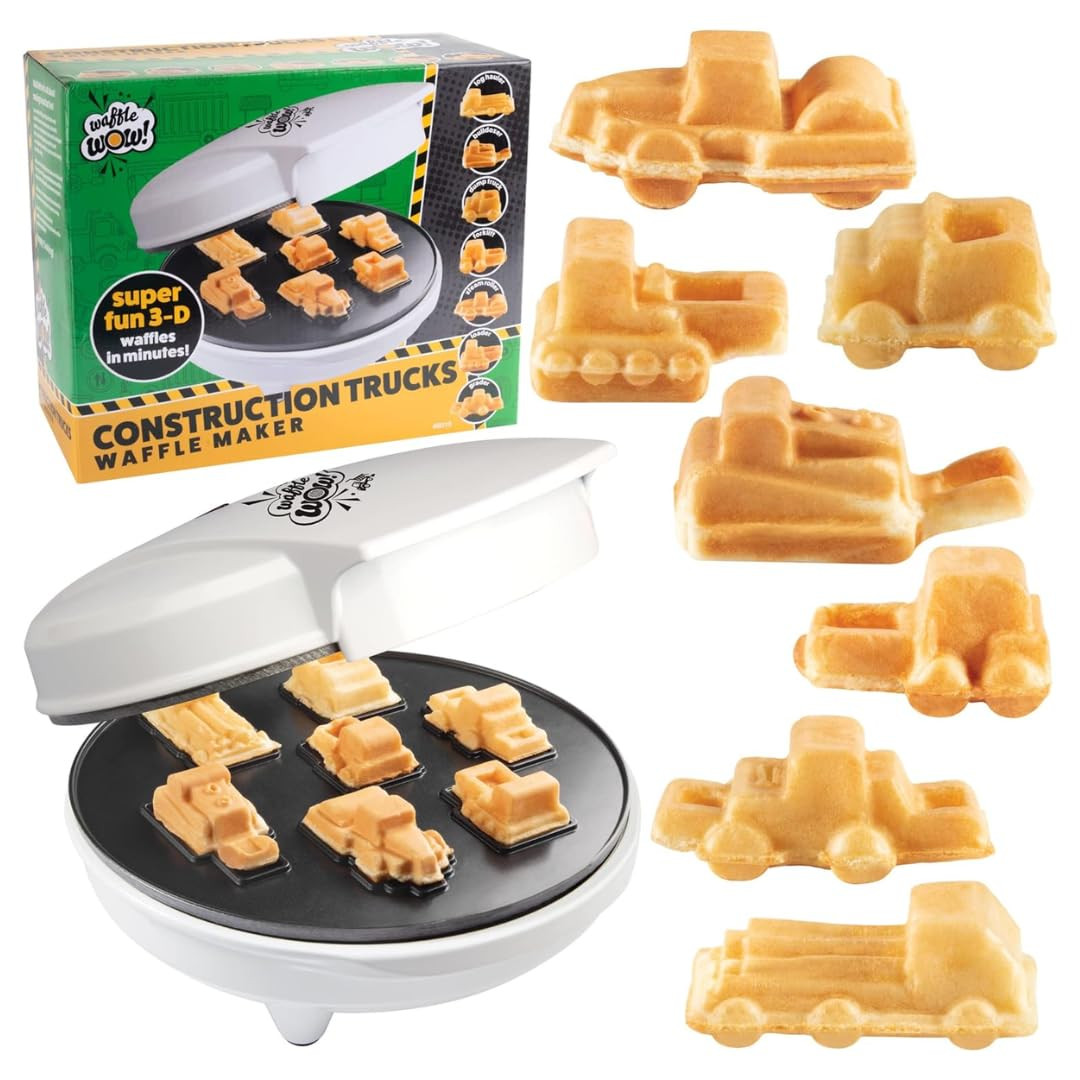 Construction Trucks Mini Waffle Maker- Make 7 Different Vehicle Shaped Pancakes Feat a Bulldozer ... | Amazon (US)