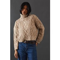 Womens Cable Knit Roll Neck Jumper - Beige - L | NastyGal UK
