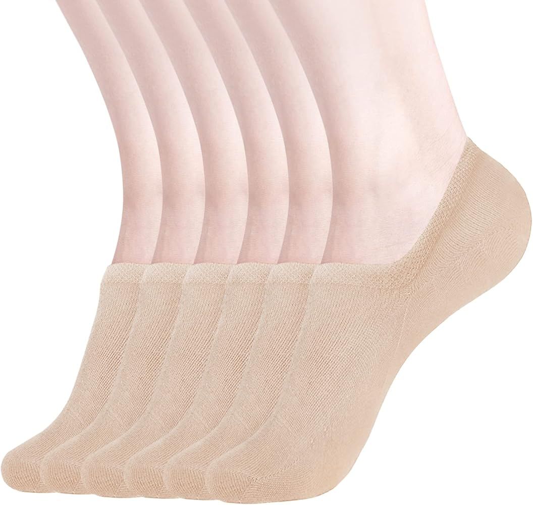 DIBAOLONG Womens No Show Socks Non Slip Flat Boat Line Low Cut Socks (6-12 Packs) | Amazon (US)