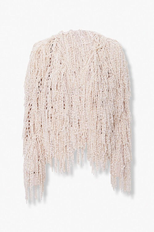 Shaggy Fringe Open-Front Cardigan | Forever 21 (US)