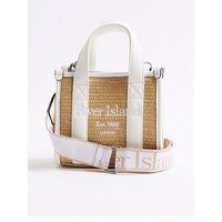River Island Mini Raffia Embossed Tote Bag - Beige | Very (UK)