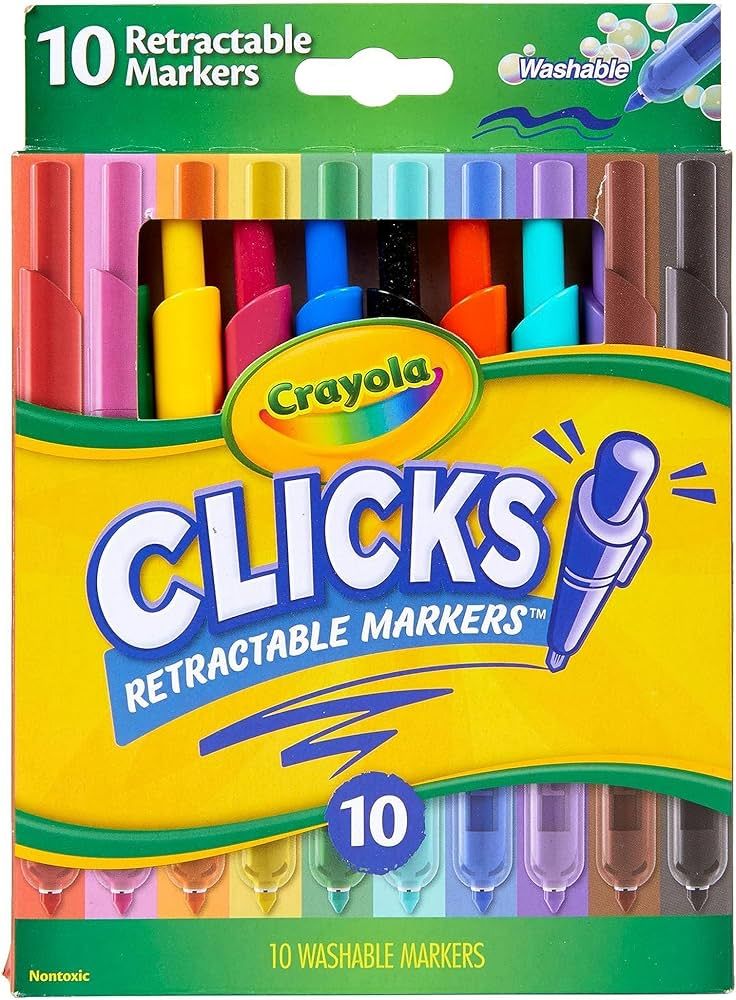 Crayola Clicks Washable Markers with Retractable Tips, School Supplies, Art Markers, 10 Count. | Amazon (US)