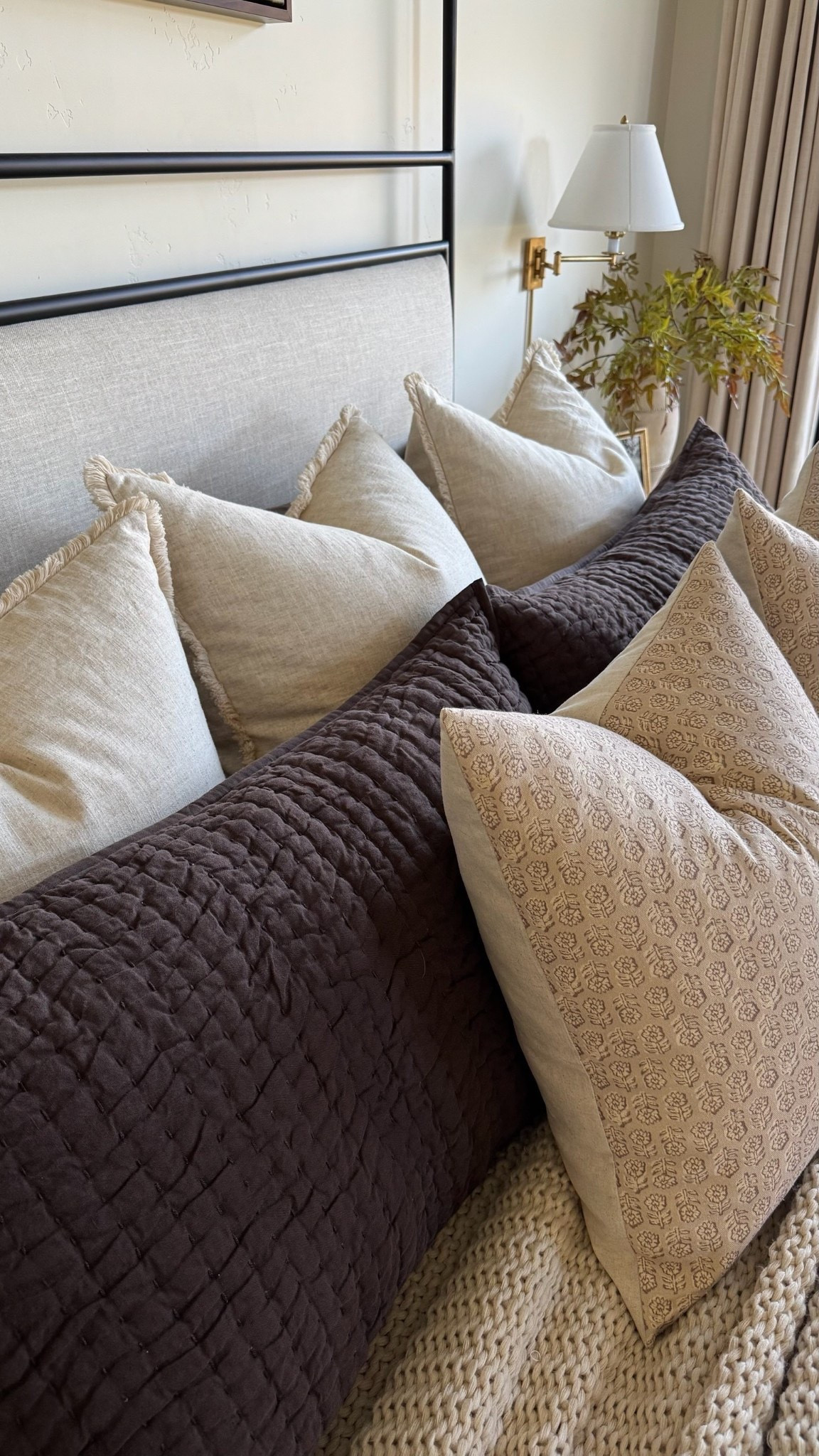 I love this warm pairing from last fall! These pillow covers are all from Amazon and the perfect accents for the fall. I love them paired with our dark brown shams and bedding from Quince!

#LTKHome #LTKSeasonal