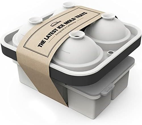 Large Ice Cube Tray, 2 Inches Big Cubes & 2.5 Inches Sphere Whiskey Ice Cube Mold with Lid, Reusable | Amazon (US)