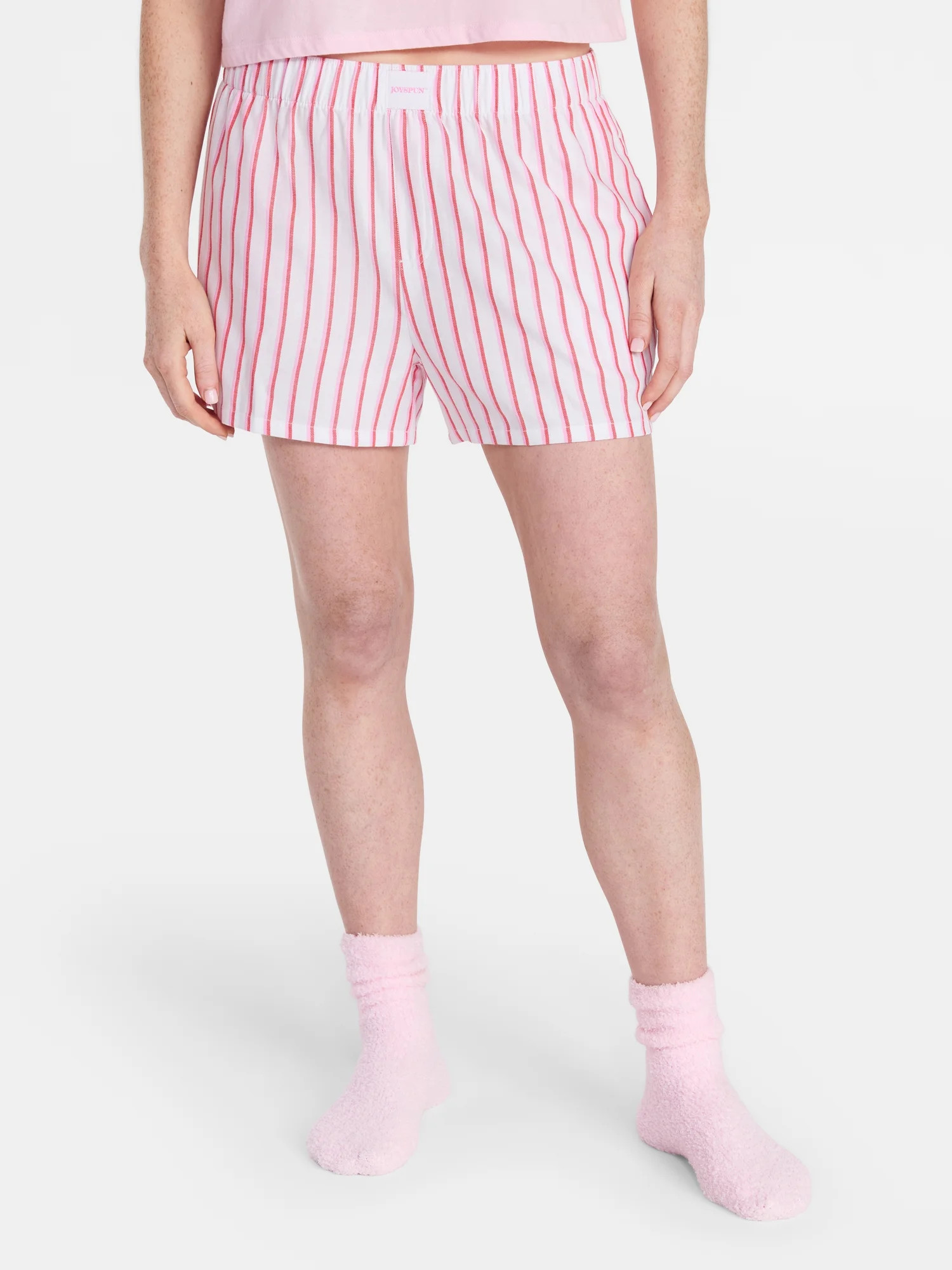 Joyspun Women's Woven Pajama Boxer Shorts, 3'' Inseam, Sizes XS-3X | Walmart (US)