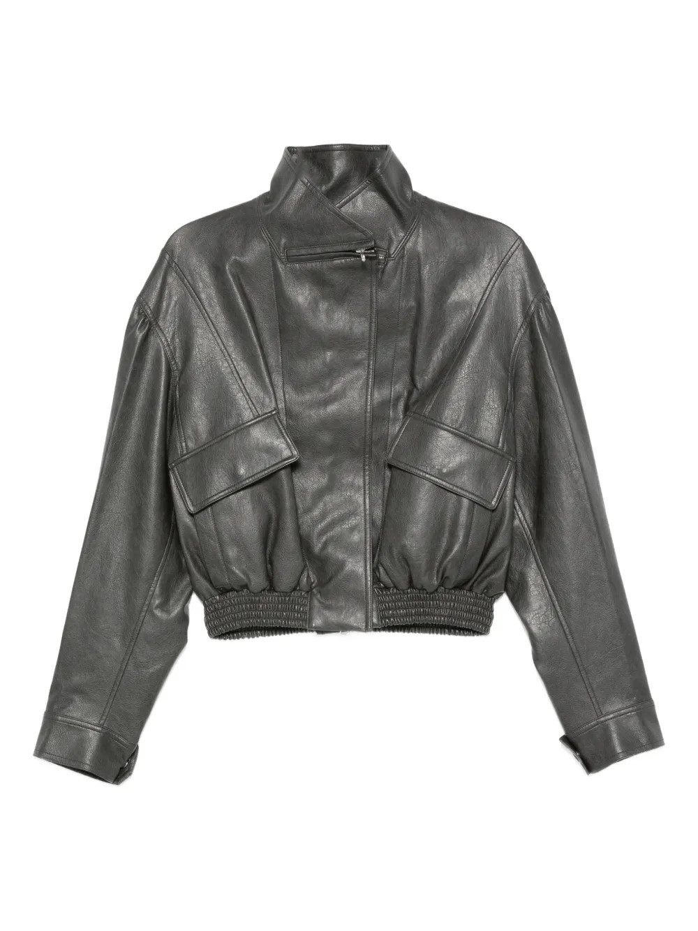 Low Classic flap-pocket leather jacket - Grey | Farfetch Global