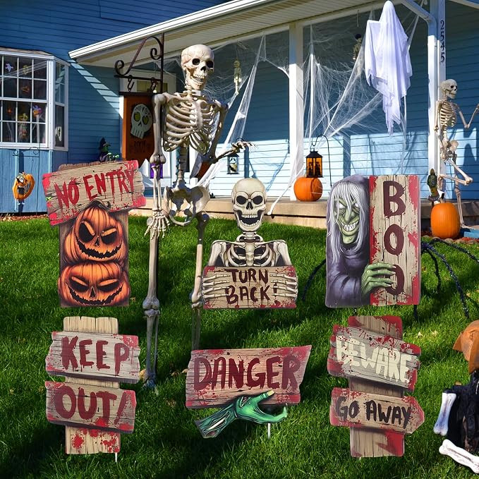 MAIAGO 6 Pack Halloween Decorations Outdoor Yard Signs, Halloween Ghost Corrugated Yard Stake Sig... | Amazon (CA)