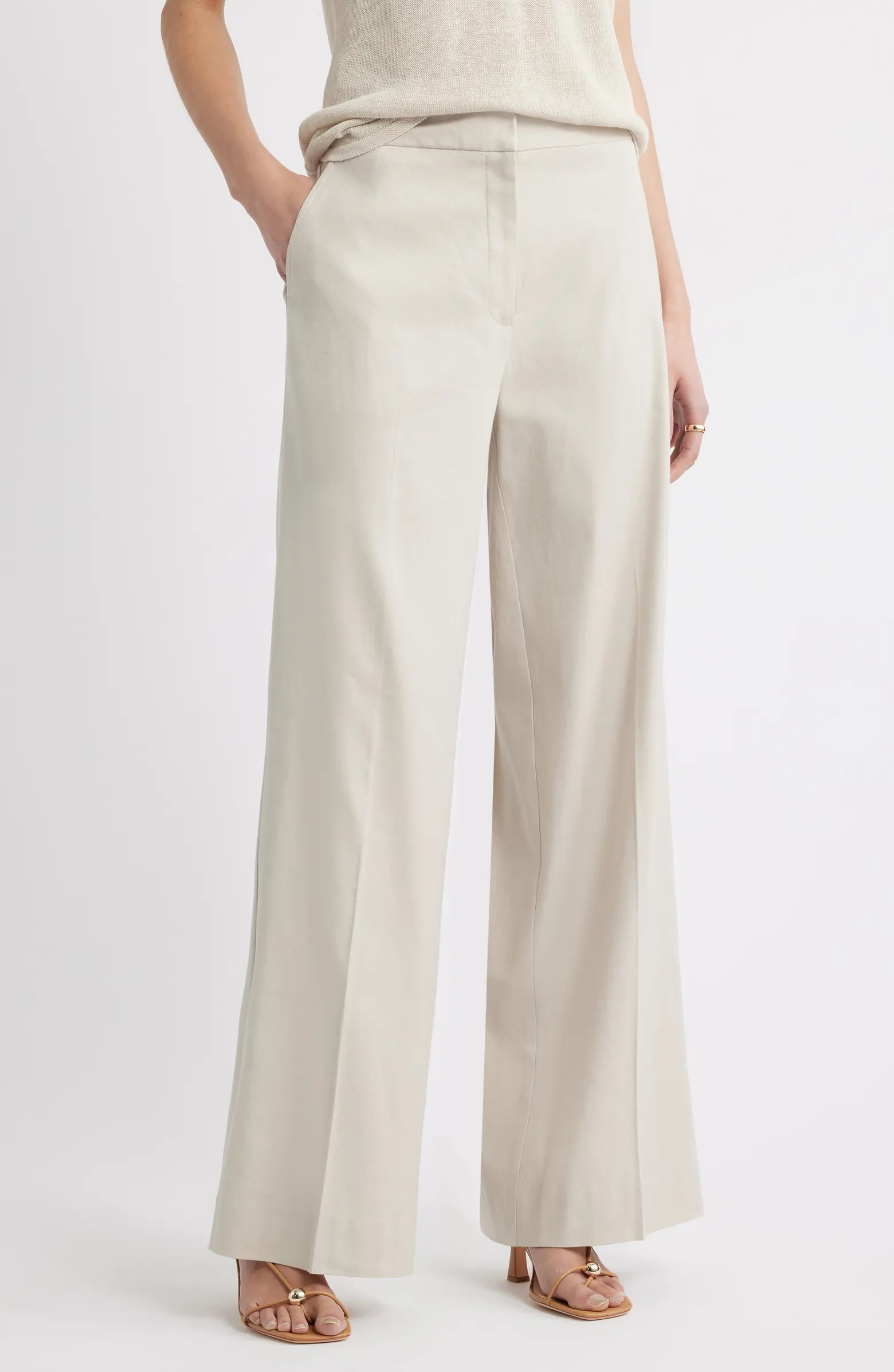 Linen Blend Wide Leg Pants | Nordstrom