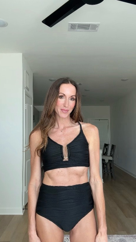 This swimsuit is so cute, so comfortable, so flattering! Perfect if you want something that is full coverage, but still really flattering and cute! TTS, wearing a S. 🖤

#LTKSwim #LTKSaleAlert