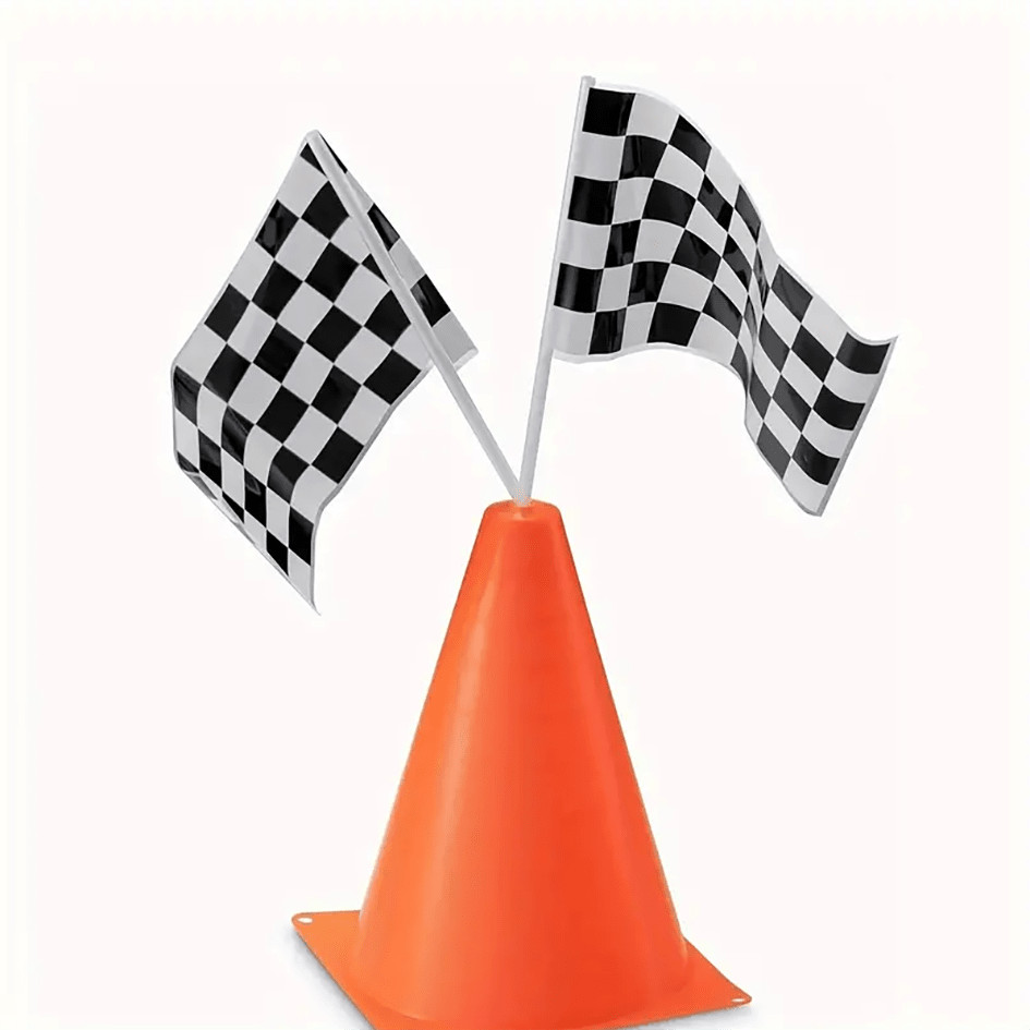 12 Units Black And White Racing Flags, Small  Racing Flags, Designed For Decorating Birthday Part... | SHEIN