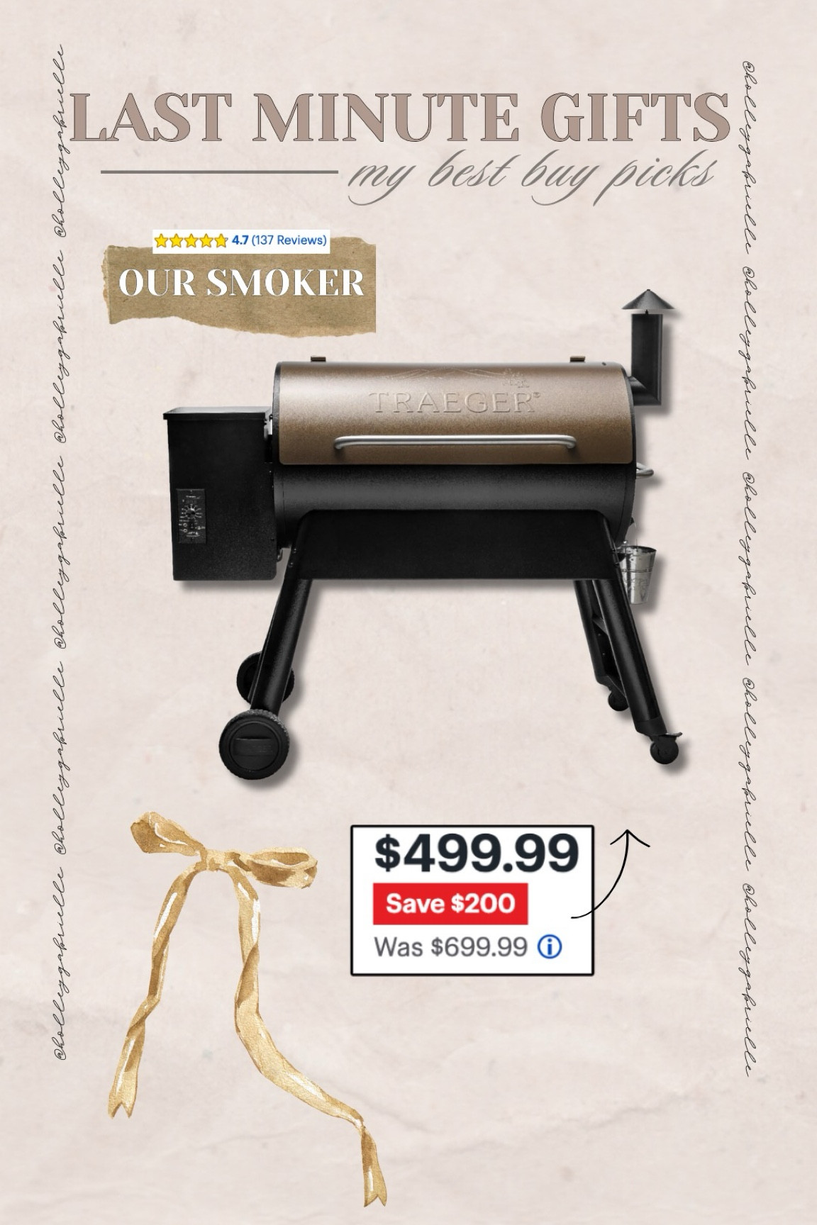 Some of my fave last minute gift ideas from @bestbuy for the holidays still on sale 🤎✨🎁 JDs top pick & rec would be his beloved smoker - the Traeger🤓 they have a couple size options! We love ours. #bestbuypartner 

Gift guide / grilling / home / for him / for her / Best Buy / Christmas shopping / Holley Gabrielle 

#LTKSaleAlert #LTKHoliday #LTKGiftGuide