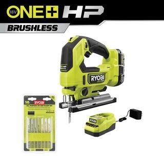 RYOBI ONE+ HP 18V Brushless Cordless Jig Saw Kit w/ 2.0 Ah HIGH PERFORMANCE Battery, Charger, & (... | The Home Depot