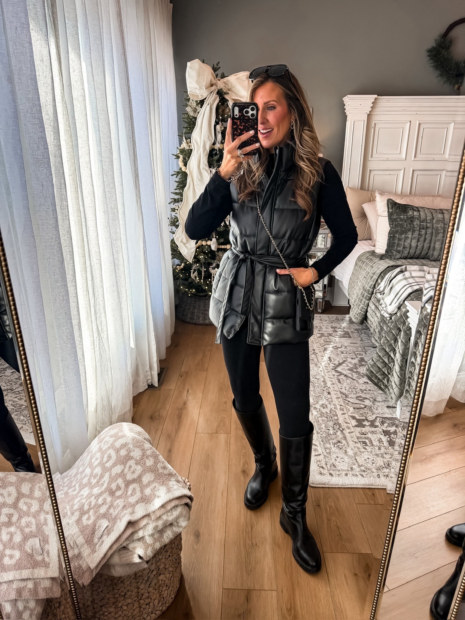 Amazon belted puffer vest, winter outfit, knee high boots, Amazon basics, leggings, phone holder, themominstylee

#LTKSeasonal #LTKmomlife #LTKootd