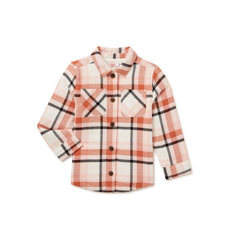 Wonder Nation Girls Flannel Shirt Jacket, Sizes 4-18 & Plus | Walmart (US)