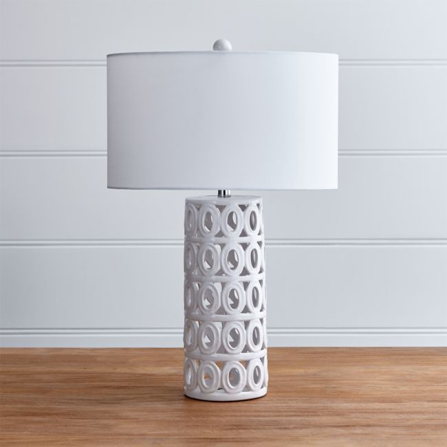 Cote White Ceramic Table Lamp | Crate & Barrel