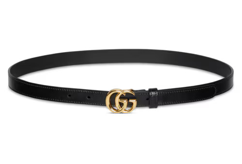 Gucci GG Marmont thin leather belt with shiny buckle | Gucci (US)