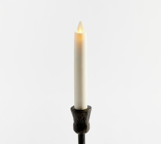 Premium Flickering Flameless Wax Taper Candle | Pottery Barn (US)