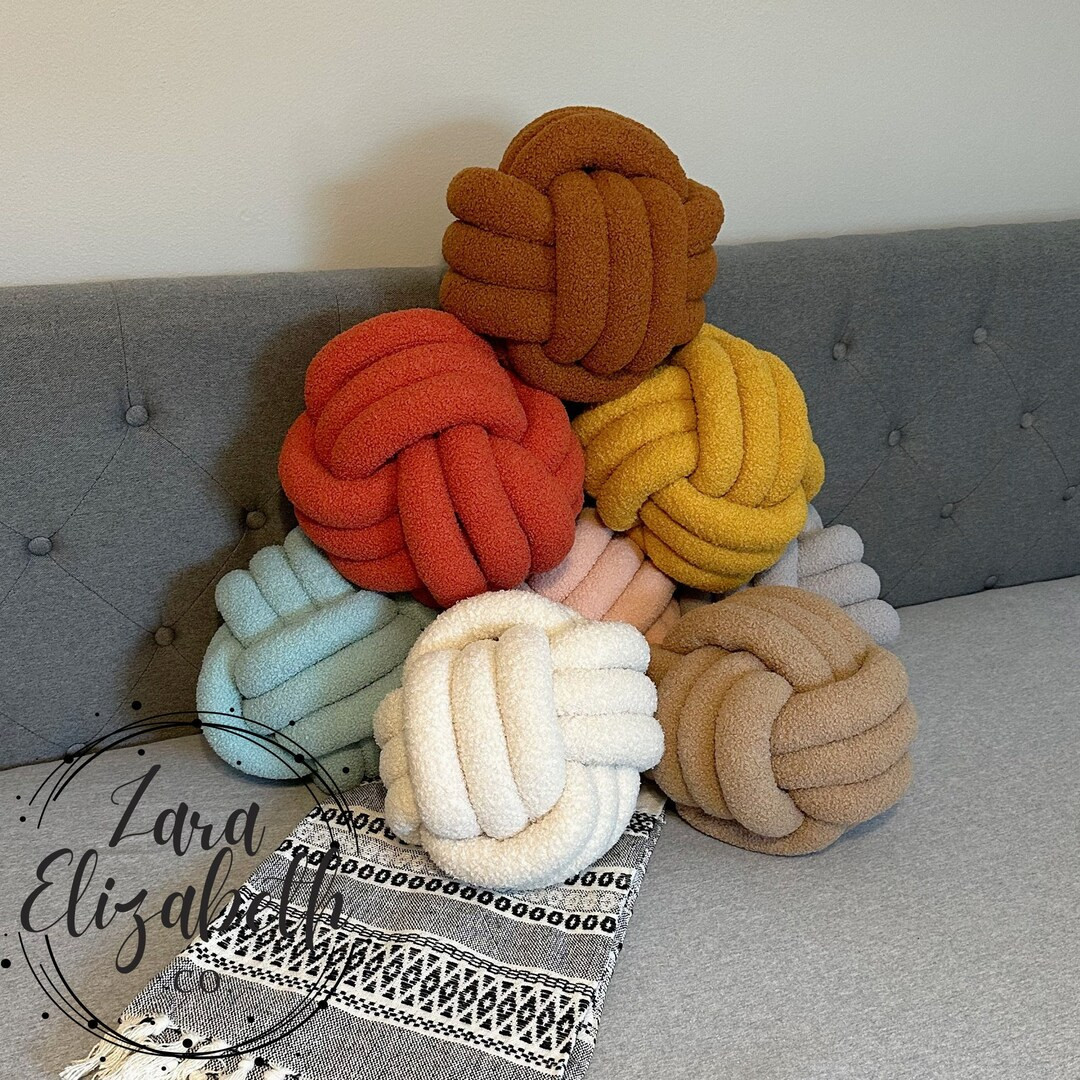 Braided Knot Pillow | Home Decor Knotted Ball pillow | Decorative Throw Cushion | Sofa Ball Cushi... | Etsy (US)