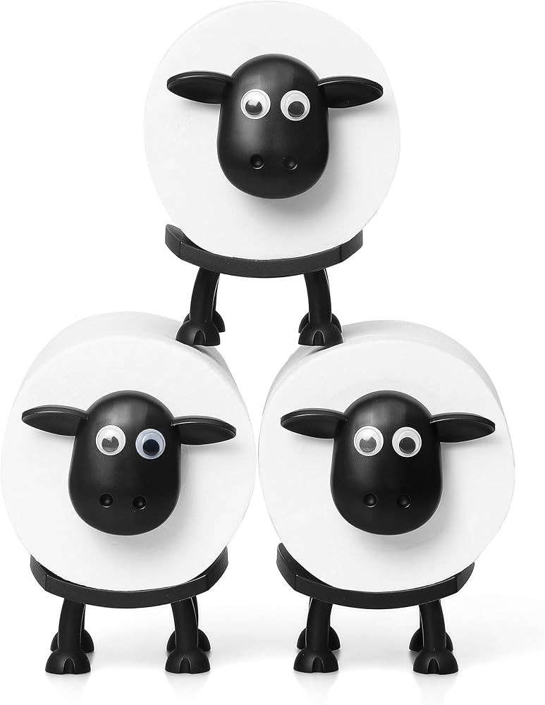 VELENTI Sheep Toilet Roll Holder - Funny Toilet Paper Holder Free Standing Bathroom Set - 3D Prin... | Amazon (US)