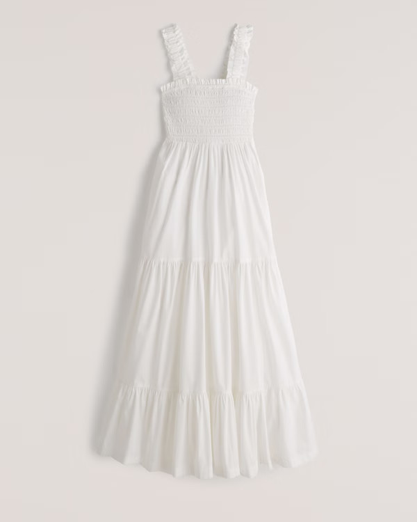 Women's Smocked Bodice Easy Maxi Dress | Women's Clearance | Abercrombie.com | Abercrombie & Fitch (US)
