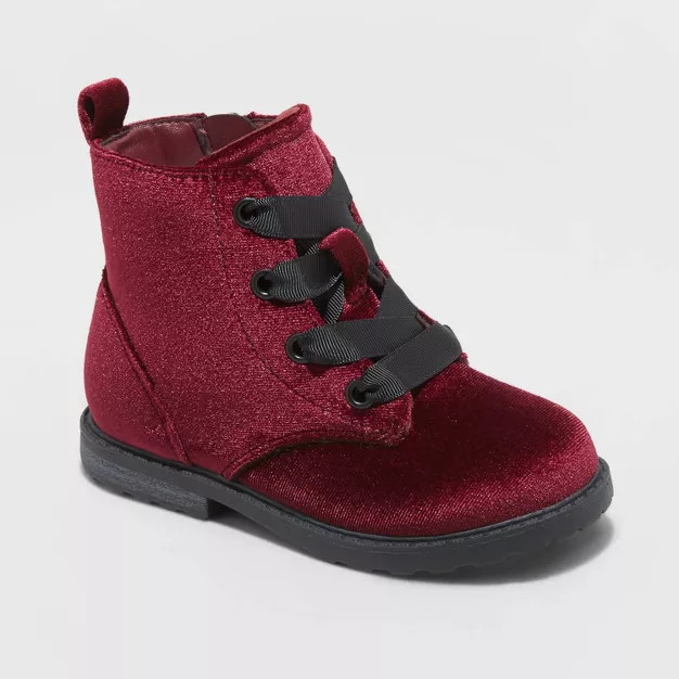 Toddler Girls' Giovanna Lace-Up Zipper Combat Boots - Cat & Jack™ | Target